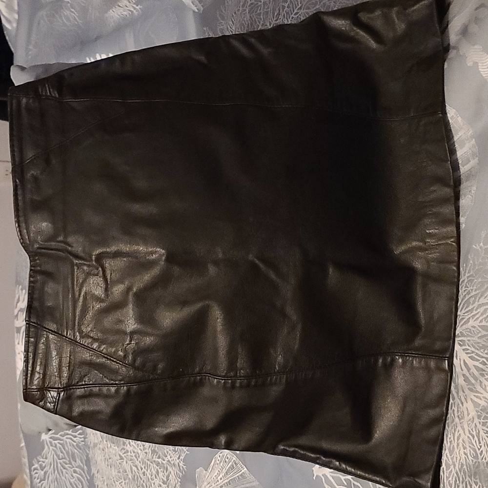 07. Black Leather Skirt Size 4